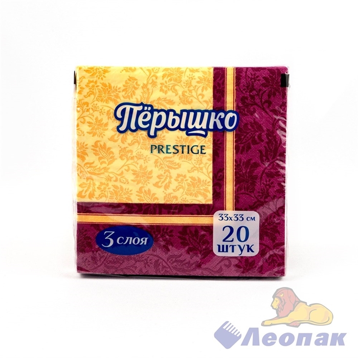 Салфетка  Пёрышко Prestige  20л. 3 сл.  Венеция (20шт/12уп) - фото 10452