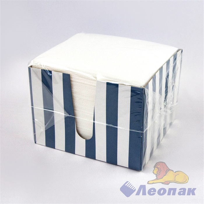 Салфетка 24х24 белая  Лилия  в коробке 1сл. 100л. (в синюю полоску) (100шт/24уп) - фото 10770