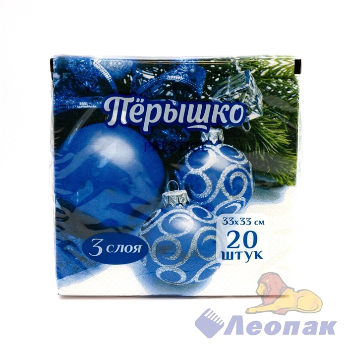 Салфетка Перышко Prestige  Синие шары  (20шт/12уп) 33х33см  3х-слойная - фото 11572