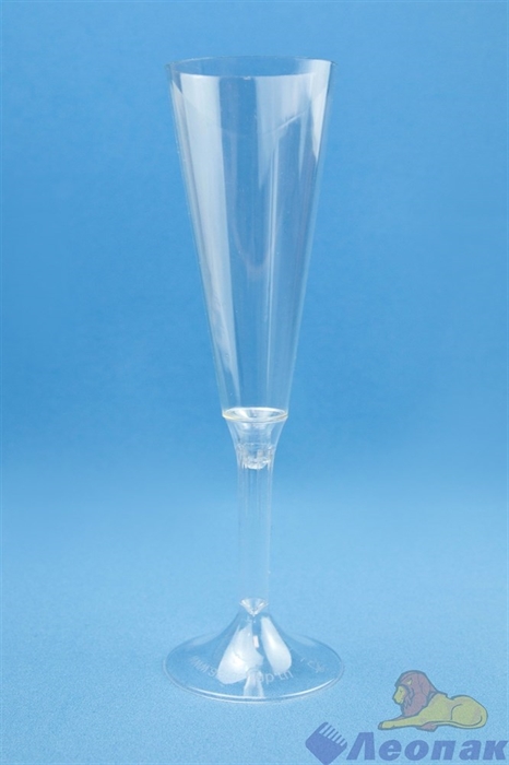 Бокал для шампанского 150мл   Конус/Флюте  прозрачный (высокая прозр.ножка)(100шт) арт.1015 - фото 12153