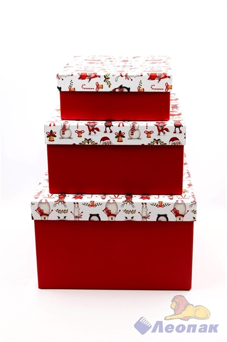 Набор подарочных коробок 3в1 (250х250х150,210х210х110,170х170х70)   Праздничный круговорот - фото 12182