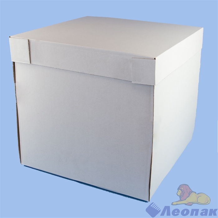 Коробка для тортов 380*380*350мм (ДНО+КРЫШКА) белая (10шт) - фото 13901