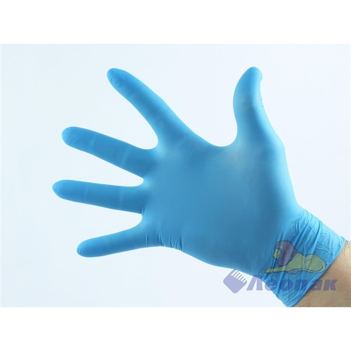 Перчатки латексные Gloves L синие (25 пар/10упак.) - фото 15011