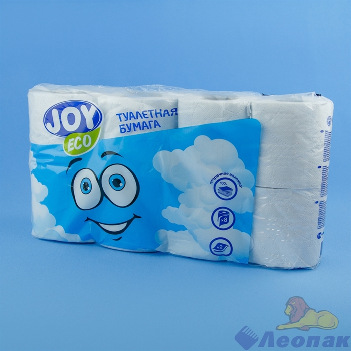 Туалетная бумага JOYeco 2сл., белая (8шт/6уп) - фото 16965
