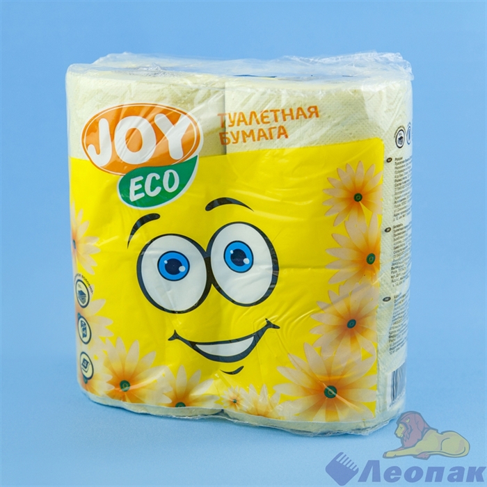 Туалетная бумага JOYeco 2сл.,  желтая (4шт/12уп) - фото 16966