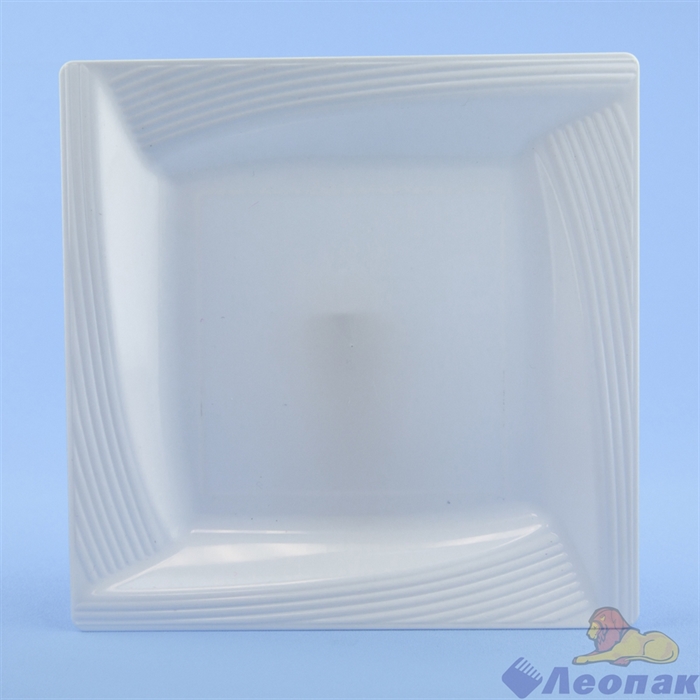 Тарелка  пластиковая Complement квадратная белая серебряный декор 20,5х20,5см (6шт/20уп), 67 665 - фото 18715