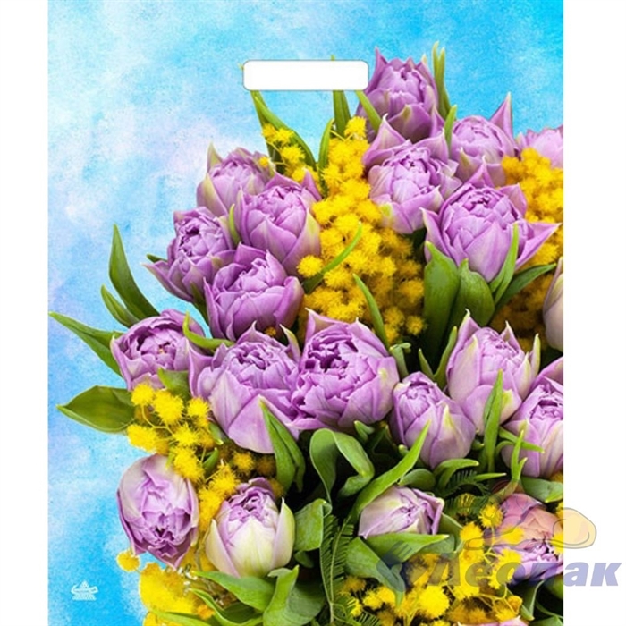 П-выр.ручка 38х45-60мкм "Сиреневые тюльпаны"  (50/500) ТИКО - фото 19407