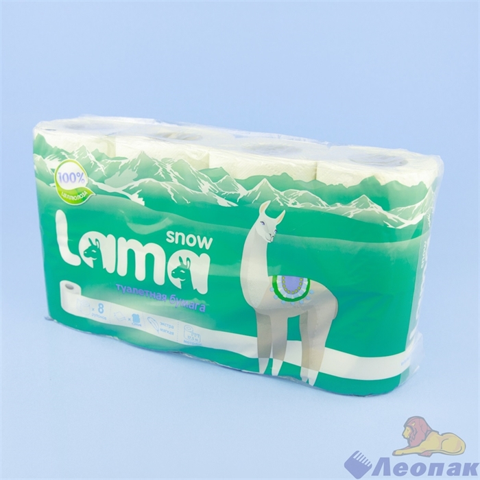 Туалетная бумага Snow Lama 3сл., белая(8шт/6уп) - фото 20627