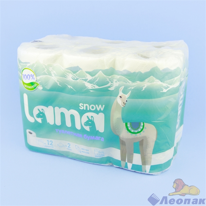 Туалетная бумага Snow Lama 2сл., белая (12шт/4уп) - фото 20628