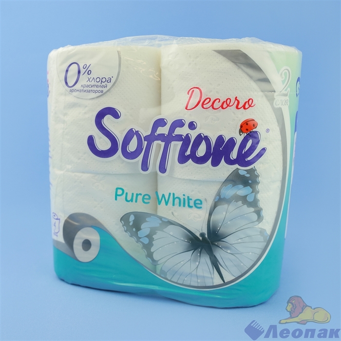 Бумага туалетная Soffione Pure White 2сл  (4шт/10уп.) - фото 21410