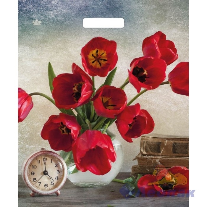 П-выр.ручка 38х45-60мкм "Бордовые тюльпаны"  (50/500) ТИКО - фото 22780