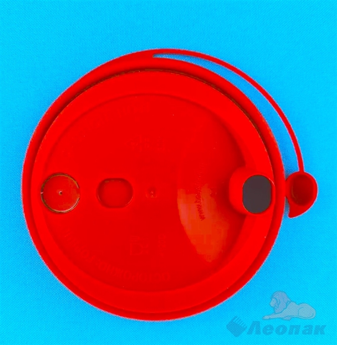 Кофейная крышка с питейником красная, диаметр 90 мм(50шт/20уп) 3001 - фото 23203