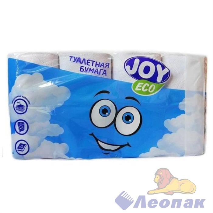 Туалетная бумага JOYeco 2сл., белая(12шт/4уп) - фото 26552