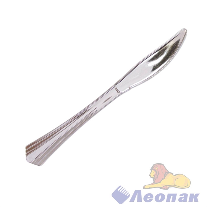 Нож пластиковый 18 см серебряный Complement Shine, (6шт/48уп) 47 123 - фото 26565