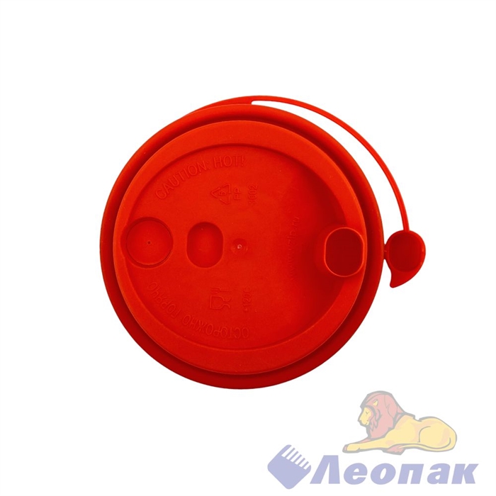Кофейная крышка с питейником красная, диаметр 80 мм (50шт/20уп) 3002 Кр/М - фото 27384