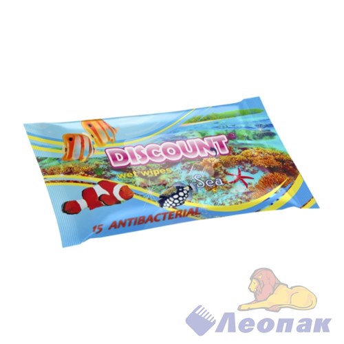 САЛФЕТКА ВЛАЖНАЯ DISCOUNT С АРОМАТОМ МОРСКОЙ СВЕЖЕСТИ