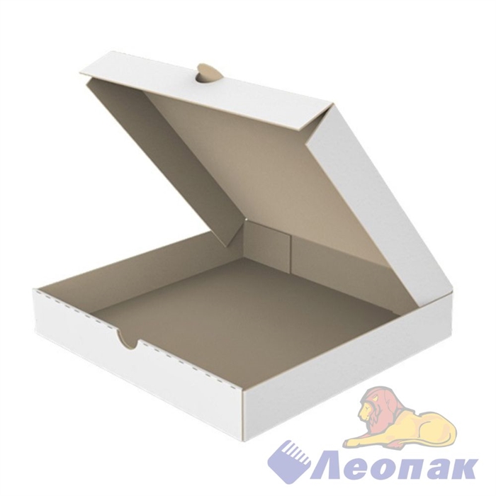 Коробка под пиццу 250*250*40мм Т11 микрогофра, белая (50шт/1уп) - фото 37575