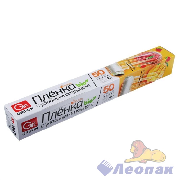 ПЛЕНКА ПИЩЕВАЯ П/Э GRIFON BIO 290 ММ X 50 М С ПЕРФОРАЦИЕЙ В ФУТЛЯРЕ (1/24) 101-434