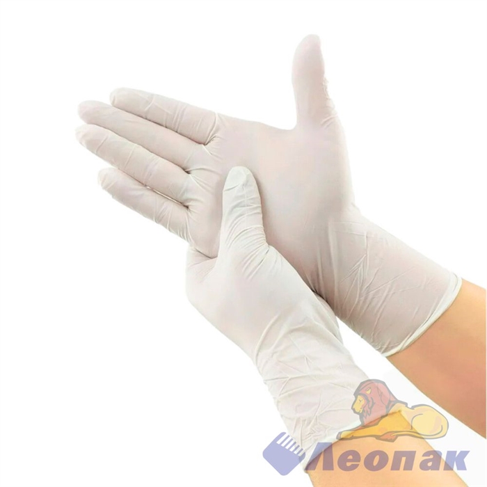 Перчатки нитриловые смотровые Household Gloves  М  белые (50пар/10уп) - фото 38387