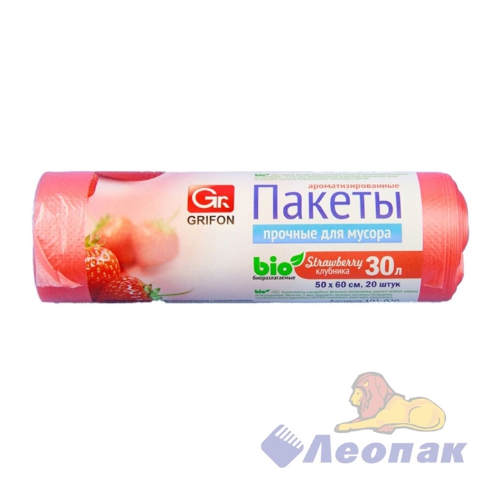 МЕШОК МУСОРНЫЙ 30Л-9МКМ (20ШТ/1РУЛ/45РУЛ.) GRIFON BIO МИКС 101-020/1