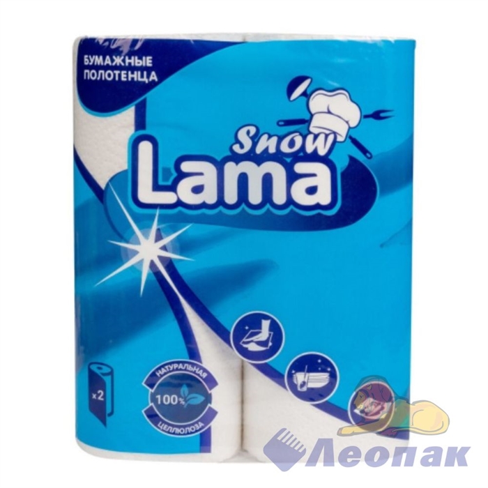 Бумажные полотенца Snow Lama 2сл., белые (2шт/12уп) - фото 43844