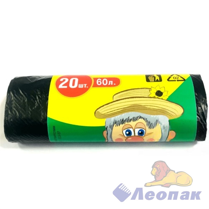Мешки для мусора 60л Дед 10мкм (20/60)