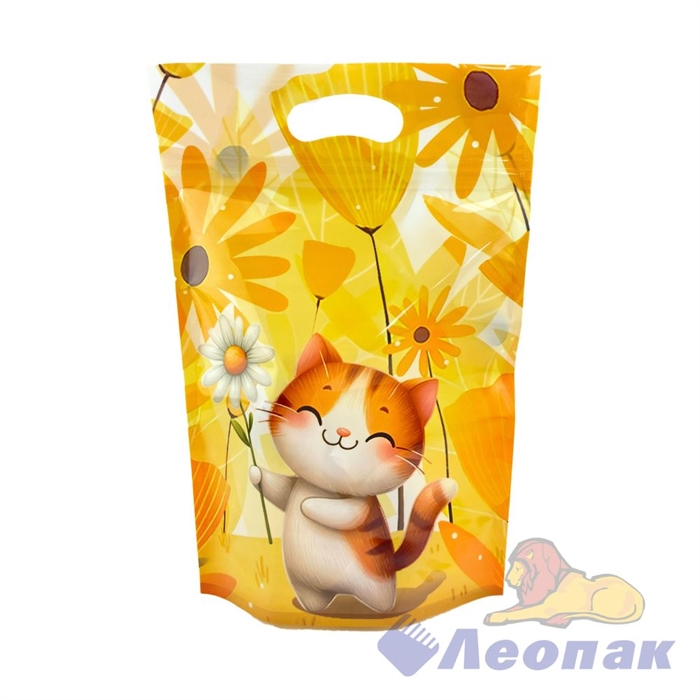 P103 Пакет вырубная ручка с zip-lock застежкой КОТИК 15х22см (1уп/50шт)