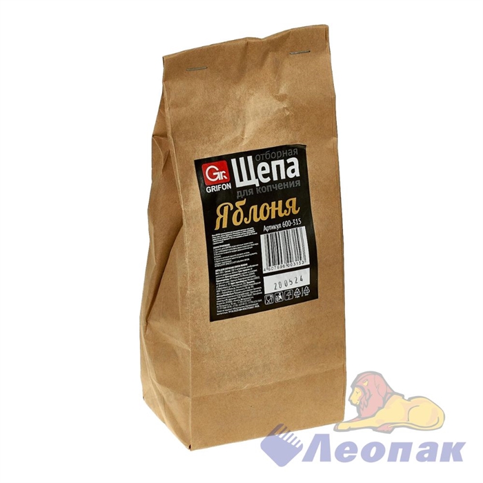 Щепа для копчения GRIFON, ЯБЛОНЯ, в бум. пакете (14уп/кор) 600-315