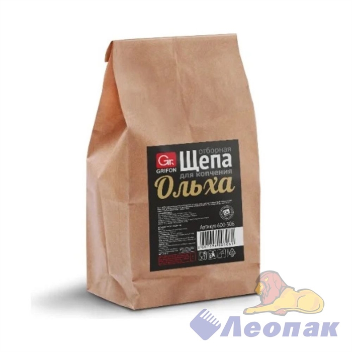 Щепа для копчения GRIFON, ОЛЬХА, в бум. пакете (14уп/кор) 600-306