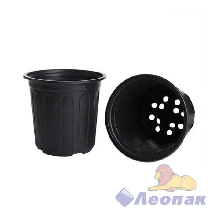 Горшок для рассады, 2 л, d=16 см, h=15 см, мягкий пластик, чёрный, Greengo 10479286