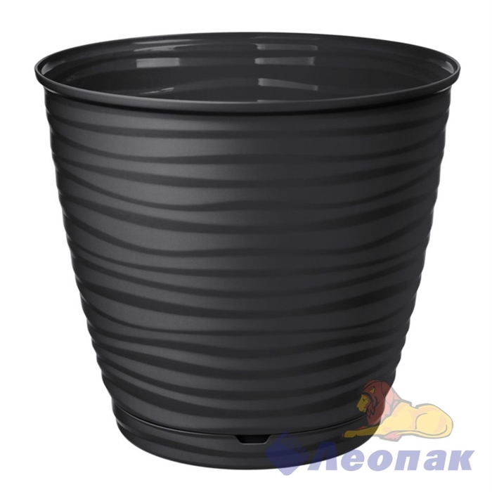 Горшок для цветов "Saffron" D225мм, 5,4л с поддоном (черный) Хомвер 16103