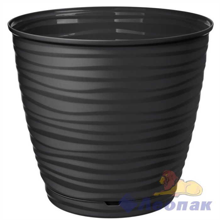 Горшок для цветов "Saffron" D267мм, 9,1л с поддоном (черный) Хомвер 16104