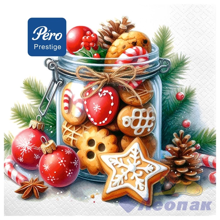 Салфетка Pero Prestige 33х33 "Сладкое настроение" 3сл. (20шт/12уп)