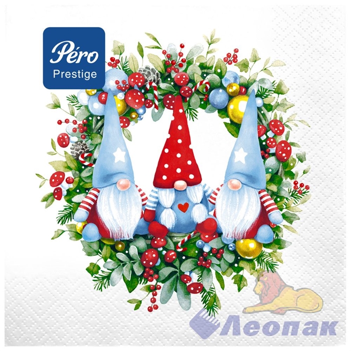 Салфетка Pero Prestige 33х33 Хранители рождества, 3сл, (20л/12уп)