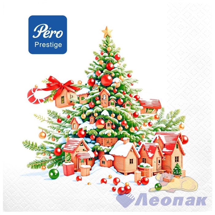 Салфетка Pero Prestige 33х33 "Сказочный город" 3сл (20л/12уп)