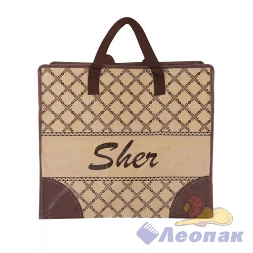 Сумка хоз.с молнией SHER 40х36+20см "Бежевая клетка" арт. 3201 (12/144шт)