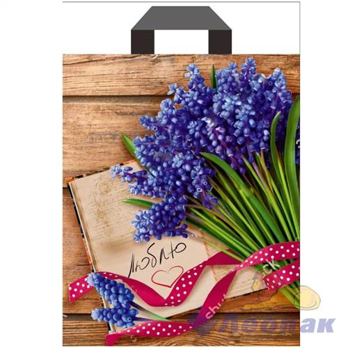 П-петл. ручка ламинир. 28х34-60мкм "Люблю" (25/500) Нео-Пак