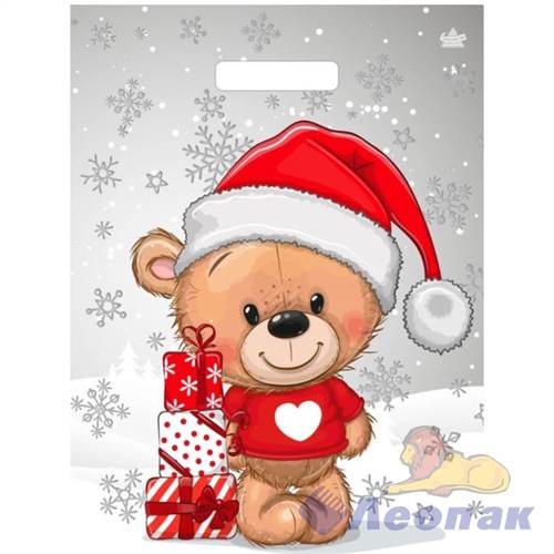 П-выр.ручка 31х40-60мкм "Мишка с подарками" (50/500) ТИКО