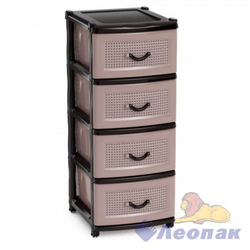 Комод 4-х секцион. (коричневый) 480х380х980 мм (уп.1)