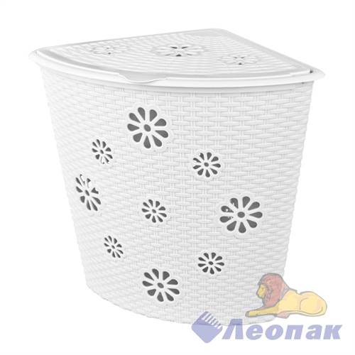 Корзина д/белья "Плетенка" 45л угловая (сл.кость) (уп.6)