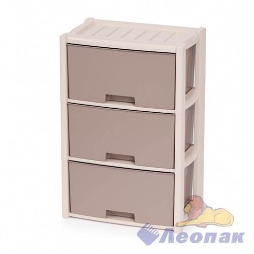 Комод "Колорит" 3-х секцион.(бежевый) 475х300х710 мм (уп.1)  М7833 - фото 50461