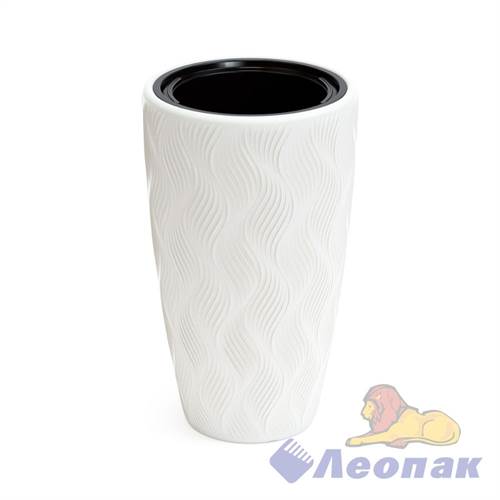 Кашпо "Флэйм" 5/24л (со вставкой 207х173мм) (белый)