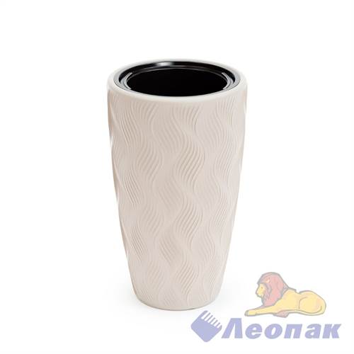 Кашпо "Флэйм" 5/24л (со вставкой 207х173мм) (св.бежевый)