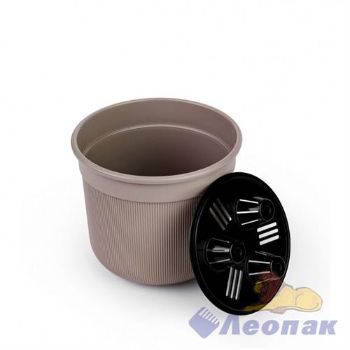 Горшок цв. "Сканди" 1л (с дренажной вставкой) (какао)