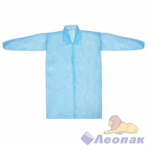 Халат на кнопках, 110 см голубой XXL (10шт./10уп.)