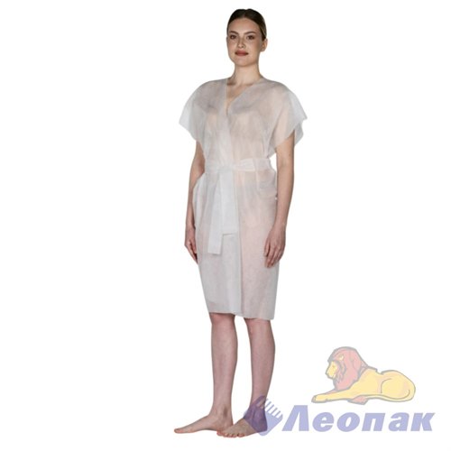 Халат-кимоно без рукавов белый длина 105см 30 г/м2 (10 шт./10) 630882