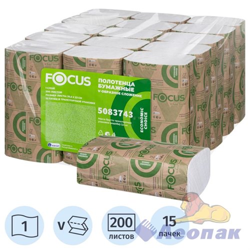 Полотенца листовые Focus 1- сл. 200 л. (5083743)/15