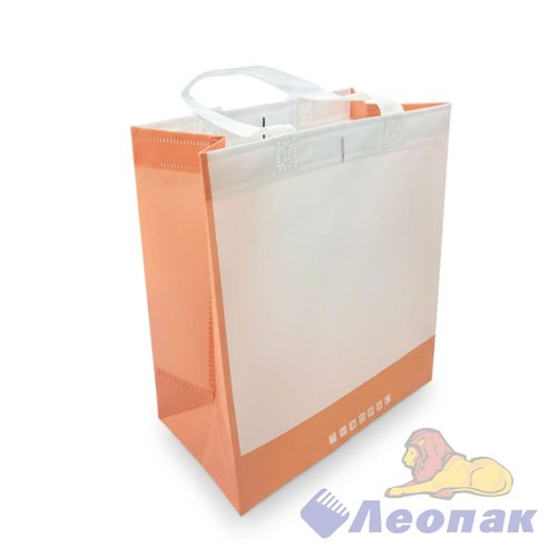 Пакет-сумка 28х25х14 "Бело-персиковый" (1уп/25шт)