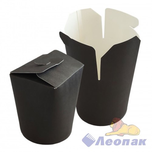Контейнер бумажный ЧАЙНА-БОКС ЧЕРНЫЙ 500мл (50/16уп) круглое дно / Л 7095/007 - фото 52078