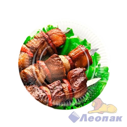 Тарелка картонная d=180мм Шашлычок (100шт/1уп) / ЭКО